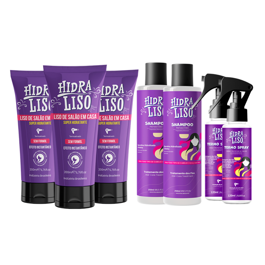 3 Hidraliso + 2 Shampoo + 2 Termo Protetor