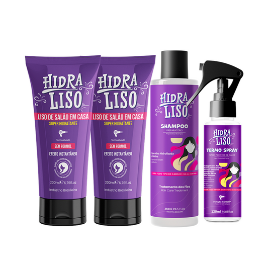 Kit Completo: 2 Hidraliso + 1 Shampoo + Termo Protetor